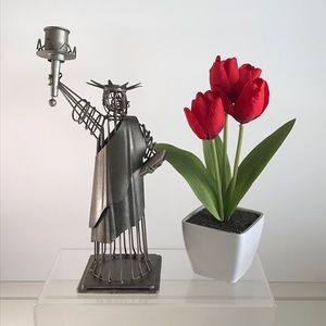 Vintage Statue Of Liberty Metal Sculpture - Made in Philipines - RARE